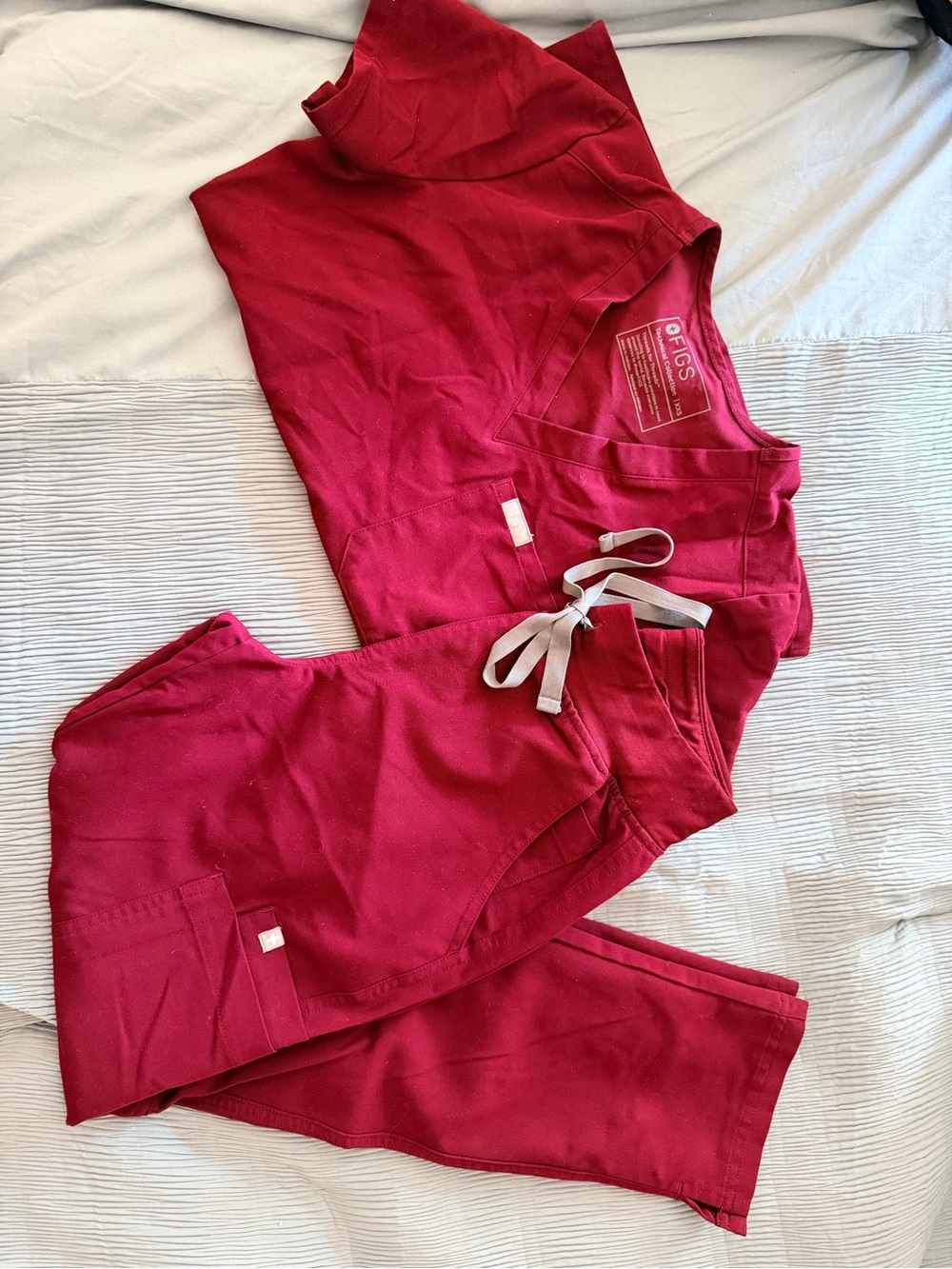 FIGS Women's Scrub Set in Crimson Red